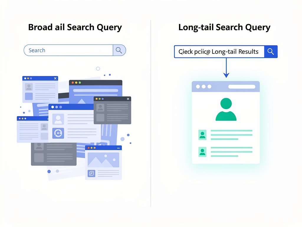 Introdução ao conceito de busca generativa e como o comportamento de pesquisa mudou, levando ao foco em palavras-chave de cauda longa.