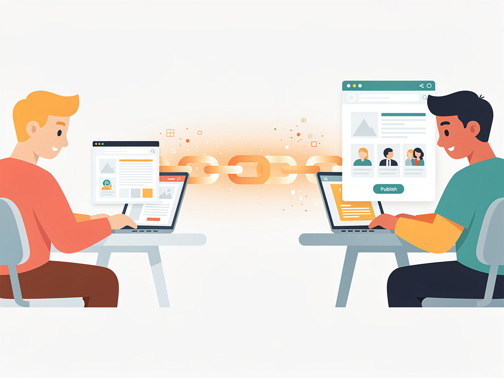 Seção sobre guest posts, mostrando colaboração entre criadores de conteúdo e blogs diferentes.