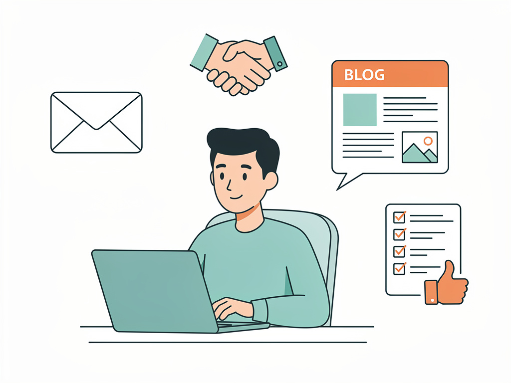 Seção sobre como propor a colaboração e escrever o pitch por e-mail para blogs parceiros