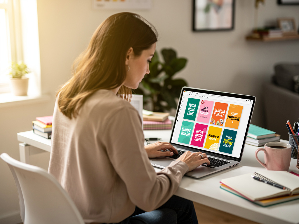 Seção sobre criação de pins otimizados com imagens verticais, textos sobrepostos e boas práticas de design no Canva