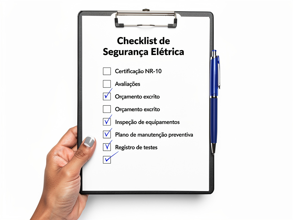Checklist de contratação: representação visual de uma lista de verificação antes de contratar eletricista eletricista perto de mim