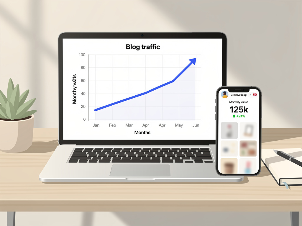 Seção sobre resultados realistas e o efeito composto do Pinterest ao longo do tempo